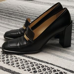 Gucci Leather Square-Toe Pumps
